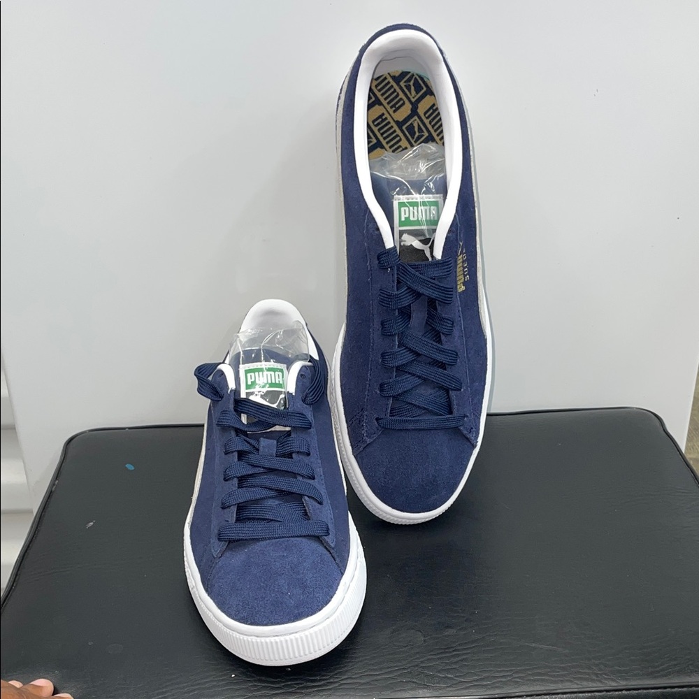 Men's Navy Blue and White Sneakers